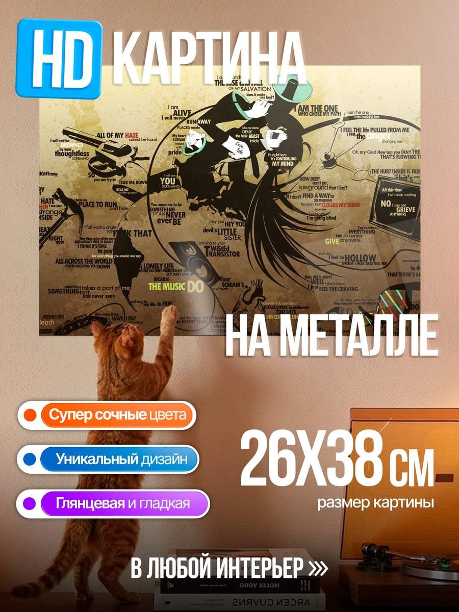 Картина на металле Аниме арт объекты