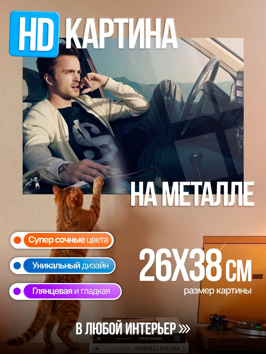 Картина на металле Джесси Пинкман в машине