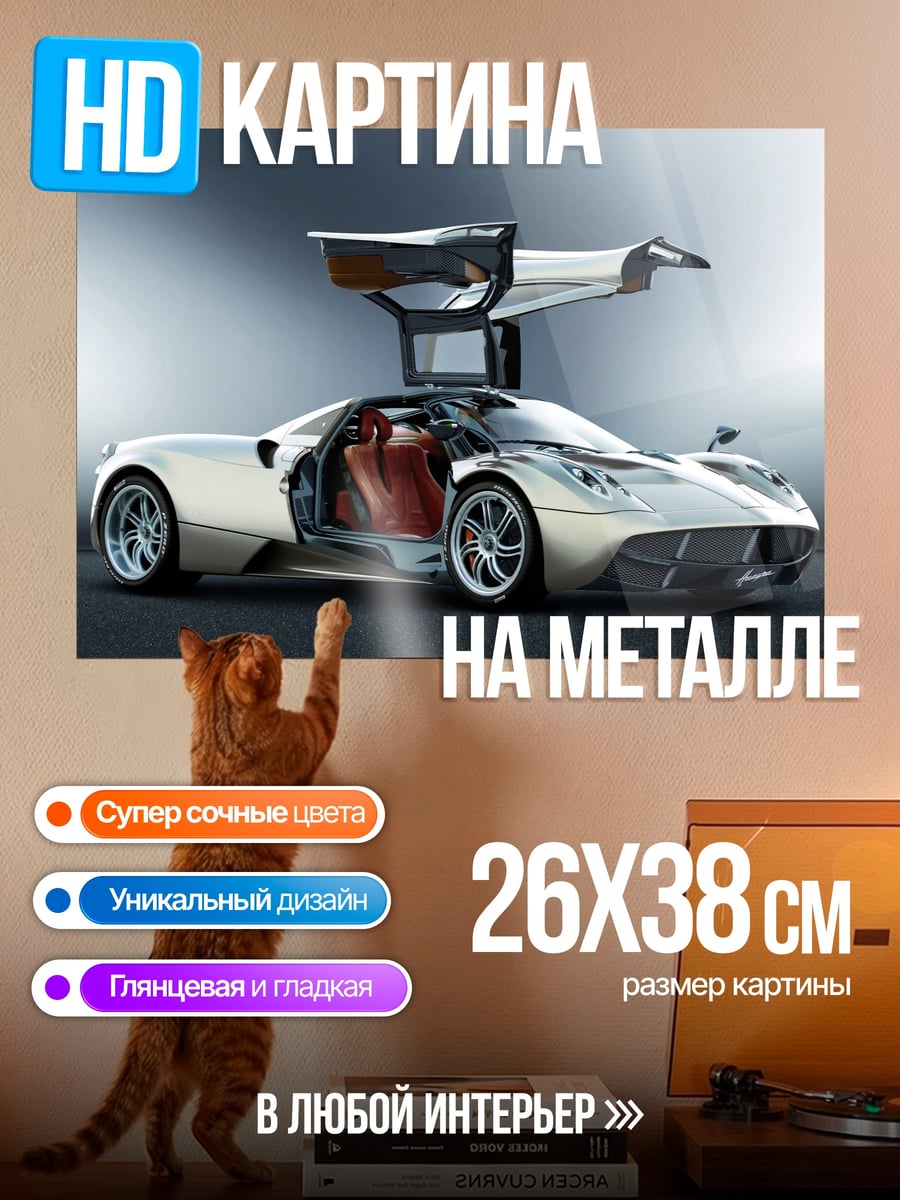 Картина на металле Суперкар двери вверх