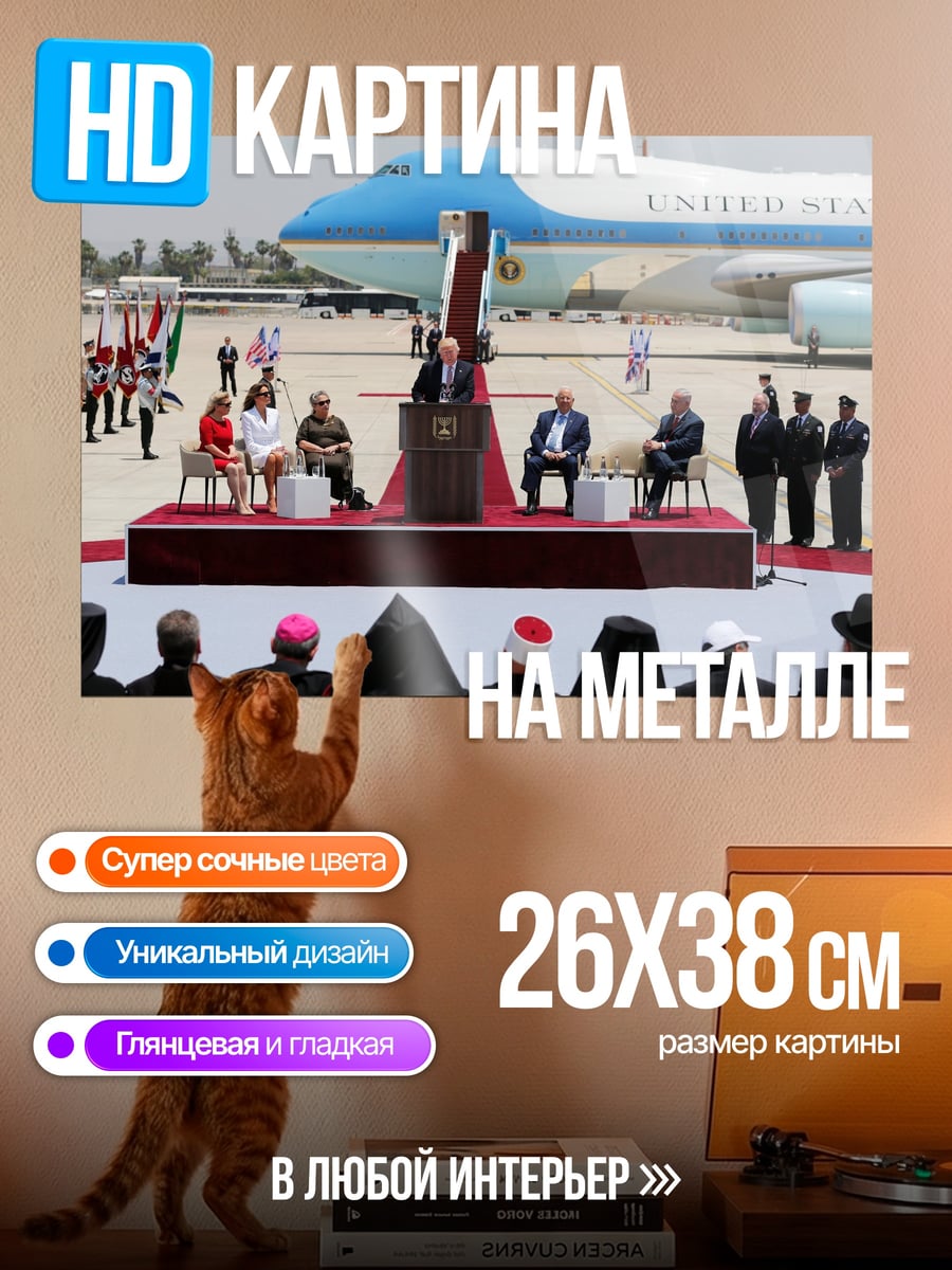 Картина на металле выступ президента