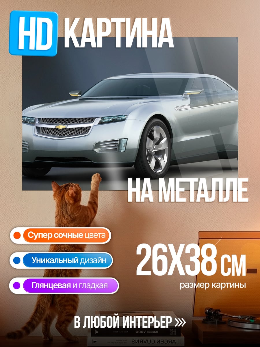 Картина на металле Серебристый концепткар