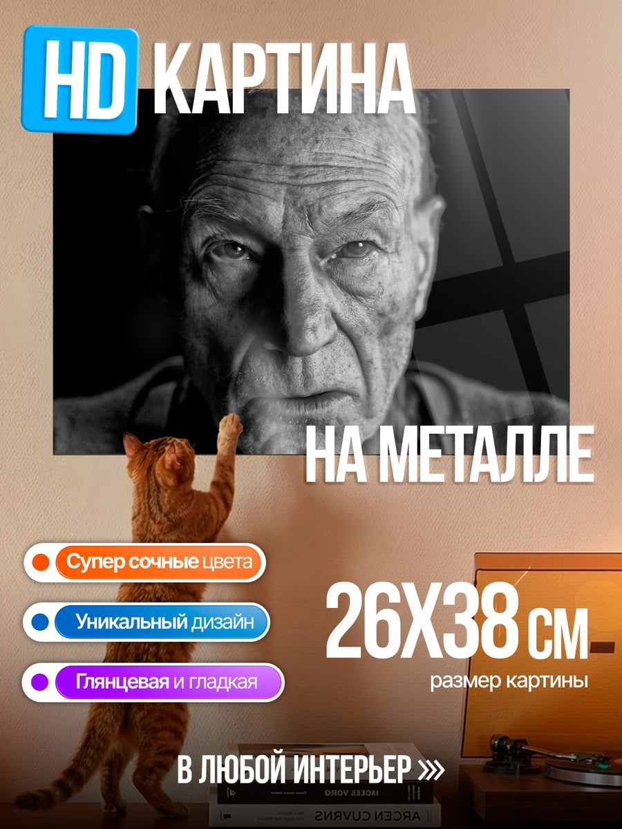 Картина на металле портрет старика