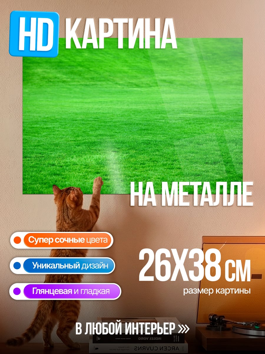 Картина на металле Зеленое поле