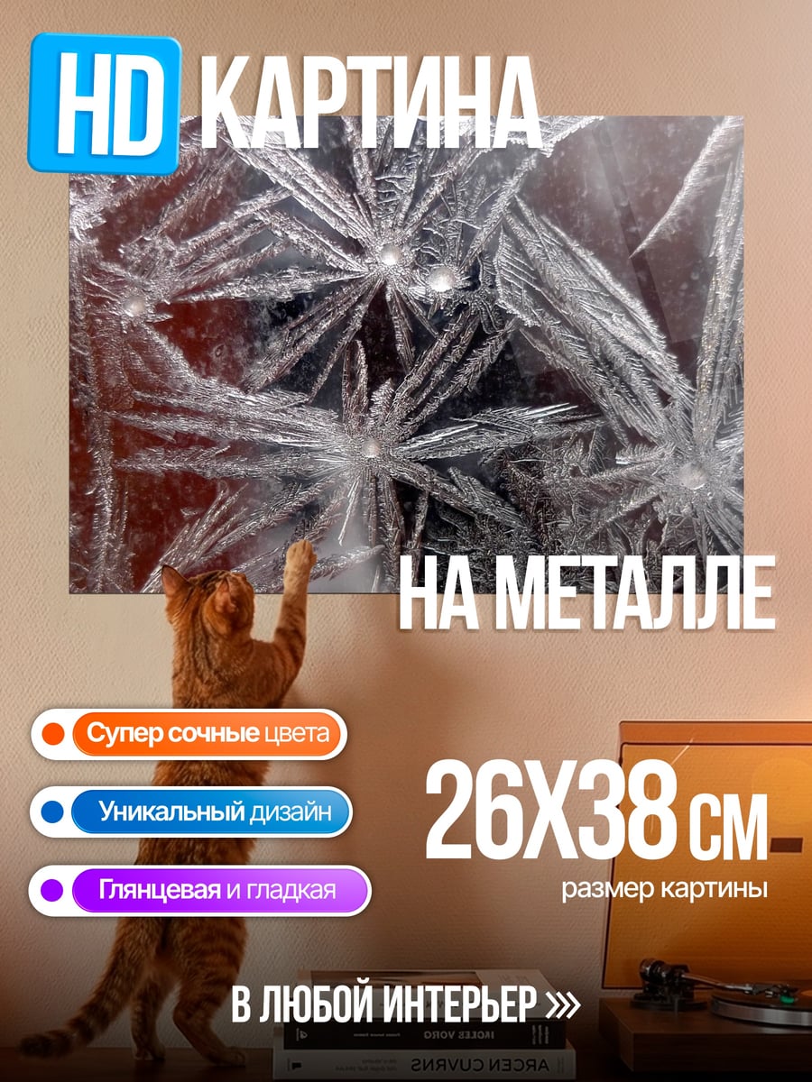 Картина на металле Ледяные узоры