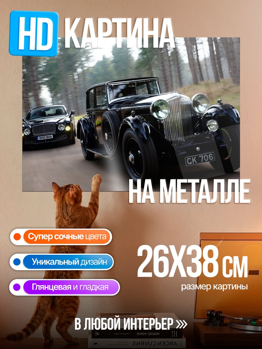 Картина на металле Ретро автомобили