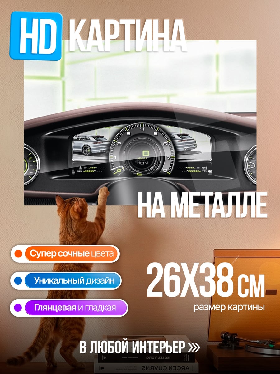 Картина на металле Приборная панель автомобиля