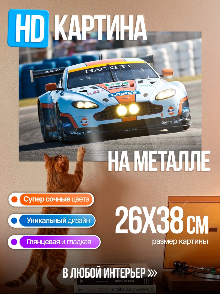 Картина на металле гоночный автомобиль