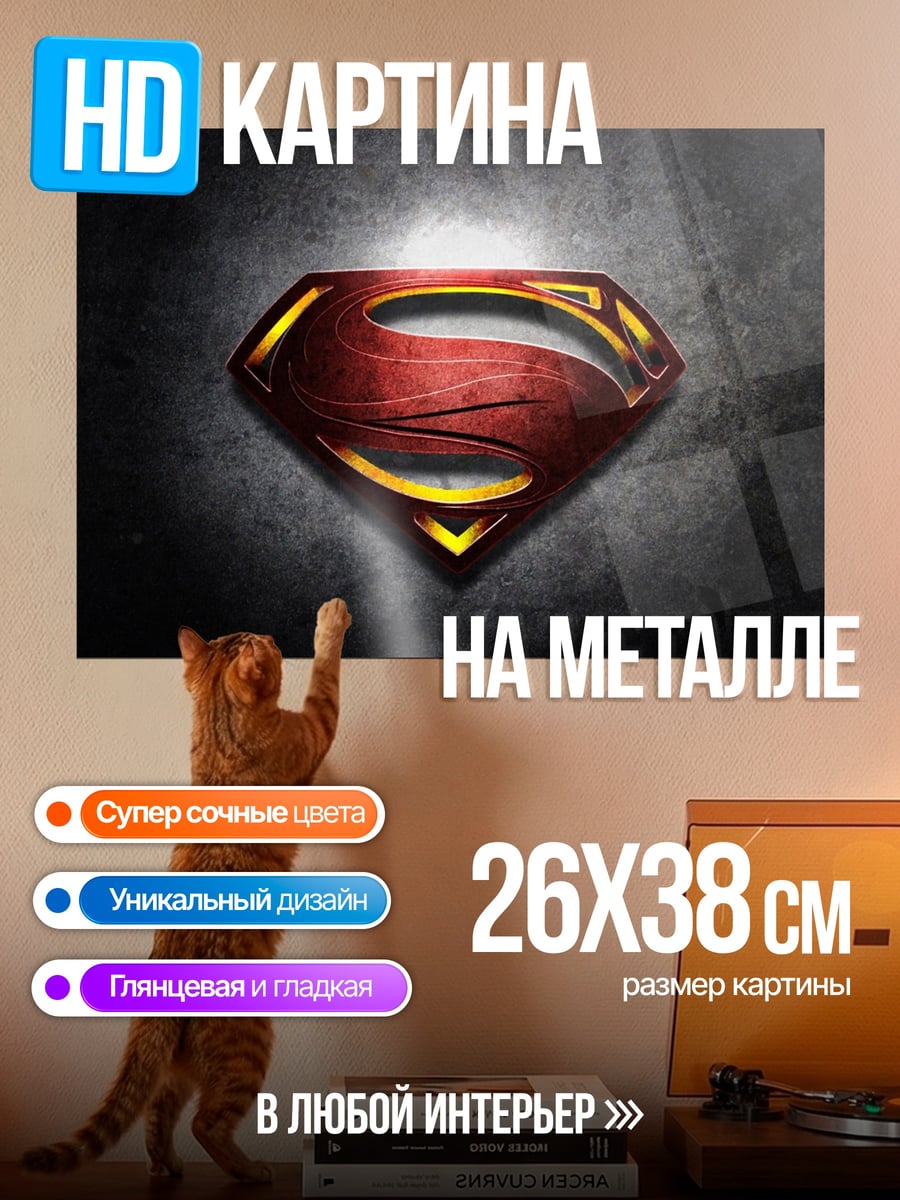 Картина на металле Логотип Супермена