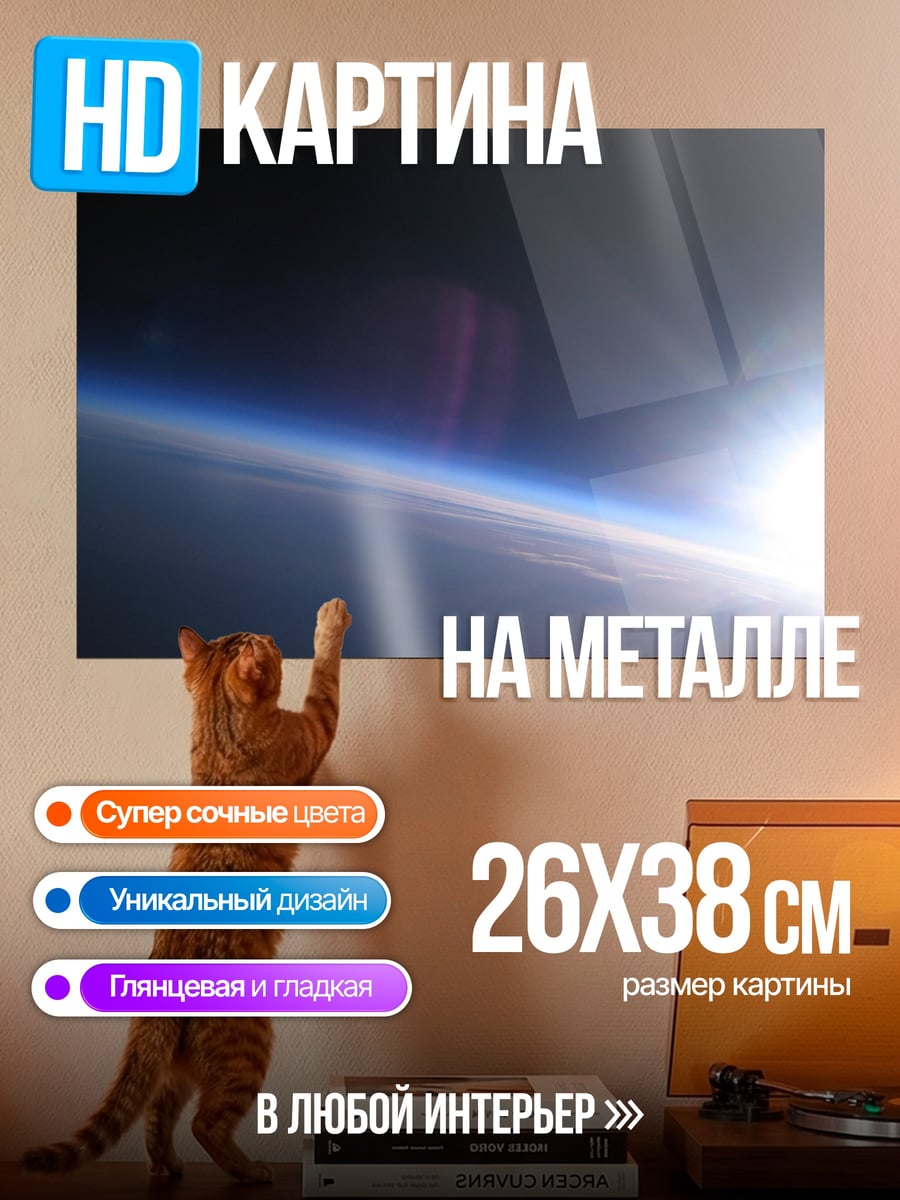 Картина на металле Горизонт Земли