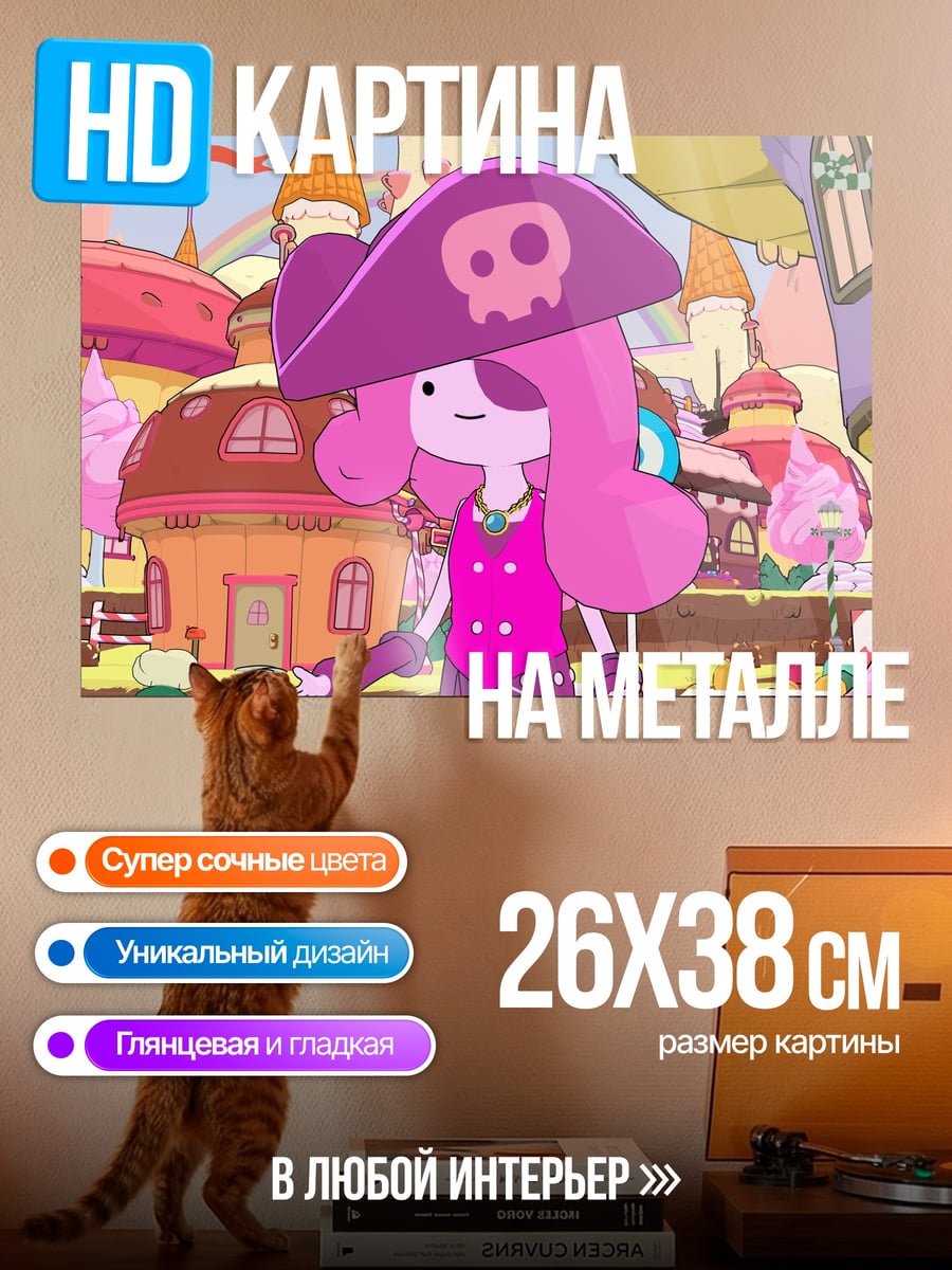 Картина на металле Принцесса Жвачка пират