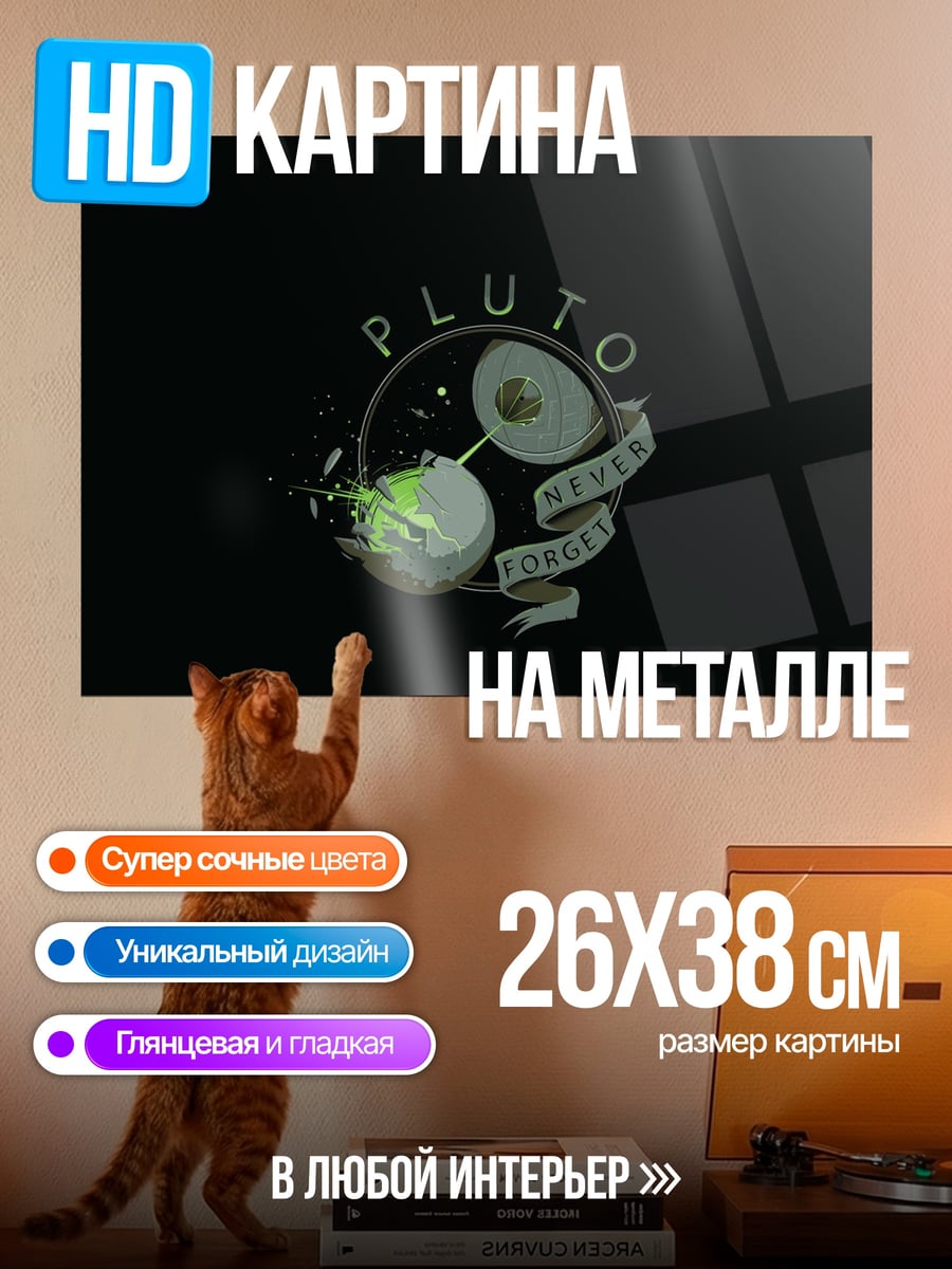 Картина на металле Логотип Плутон