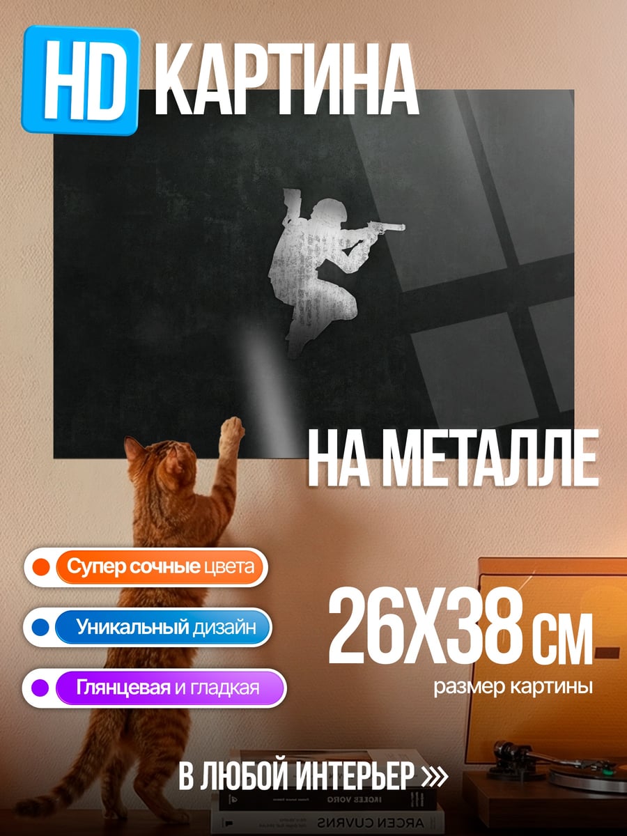 Картина на металле Силуэт солдата CS