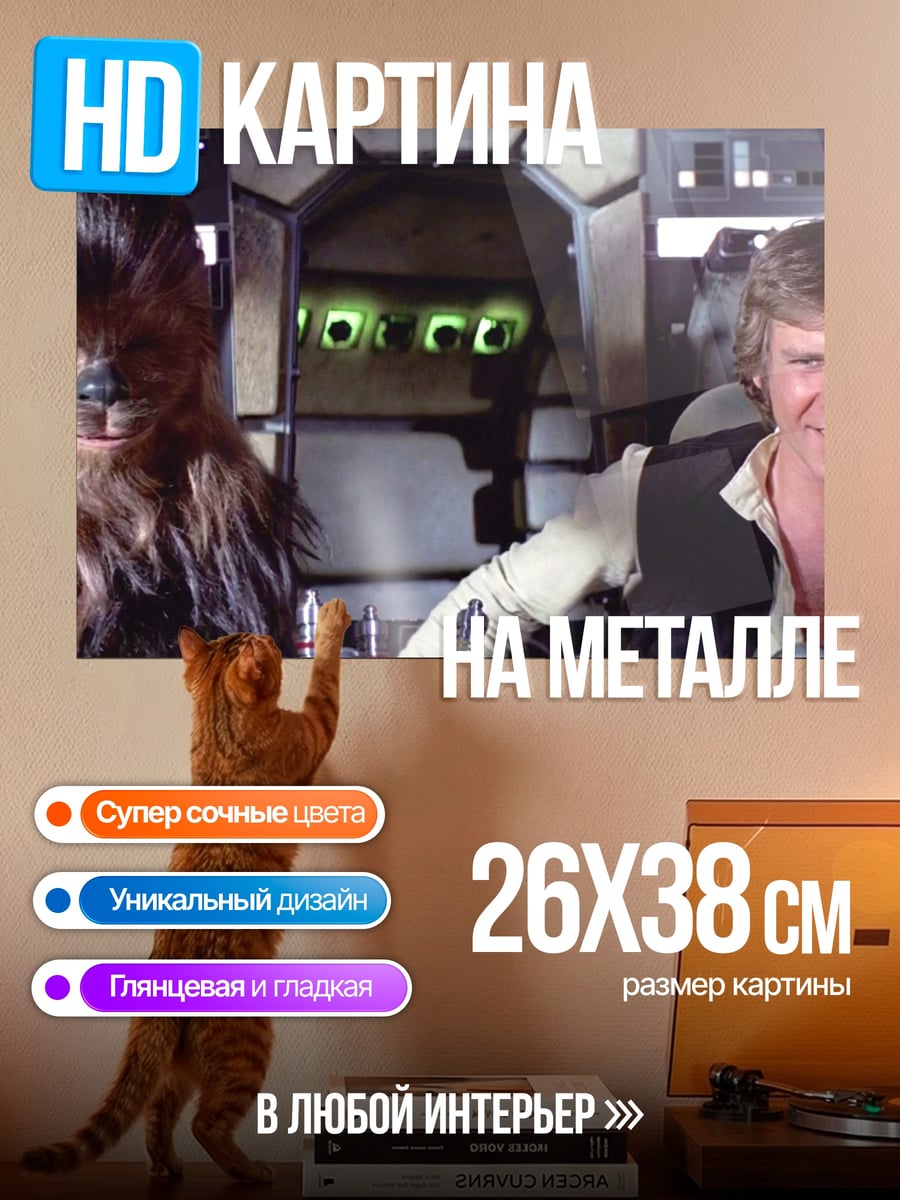 Картина на металле Хан Соло Чубакка