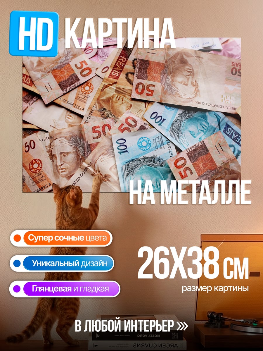 Картина на металле Бразильские реалы