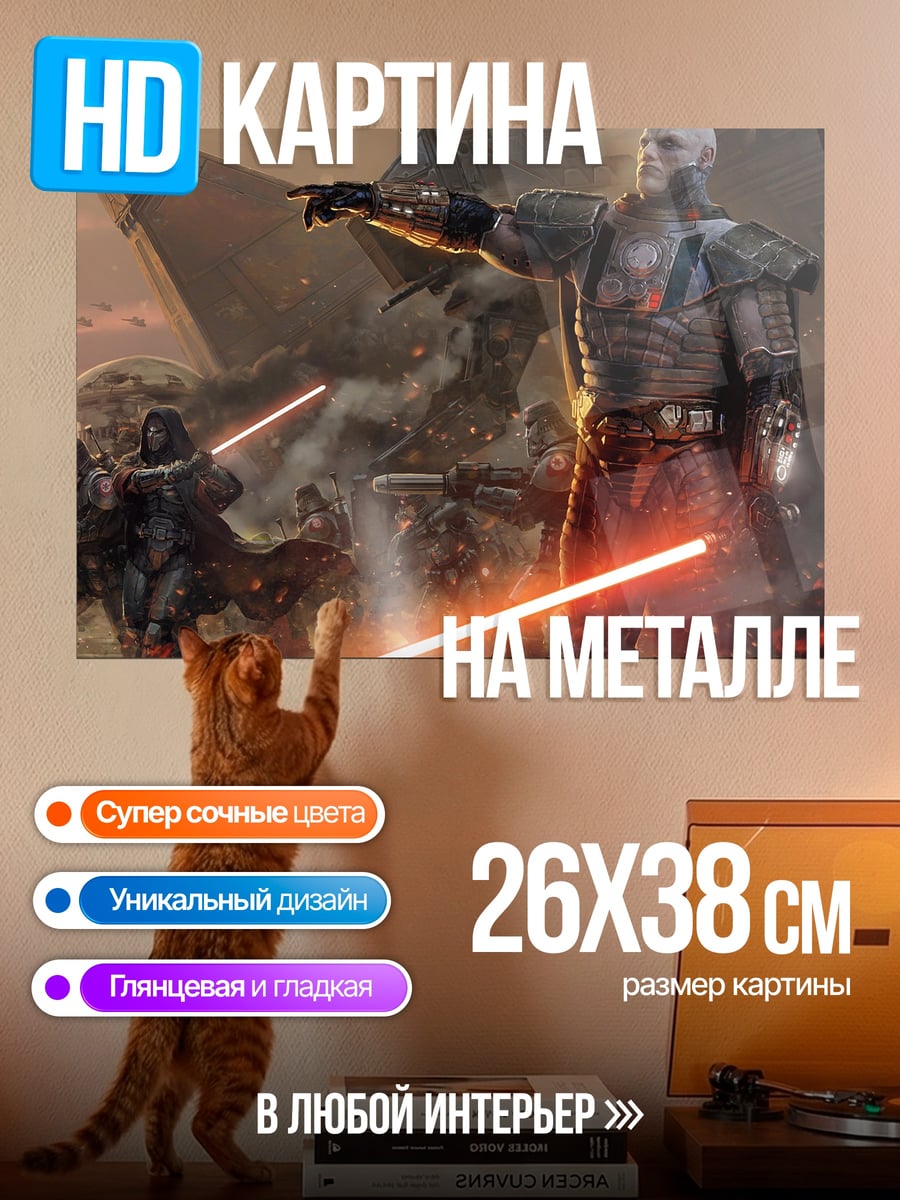 Картина на металле Ситхи с мечами