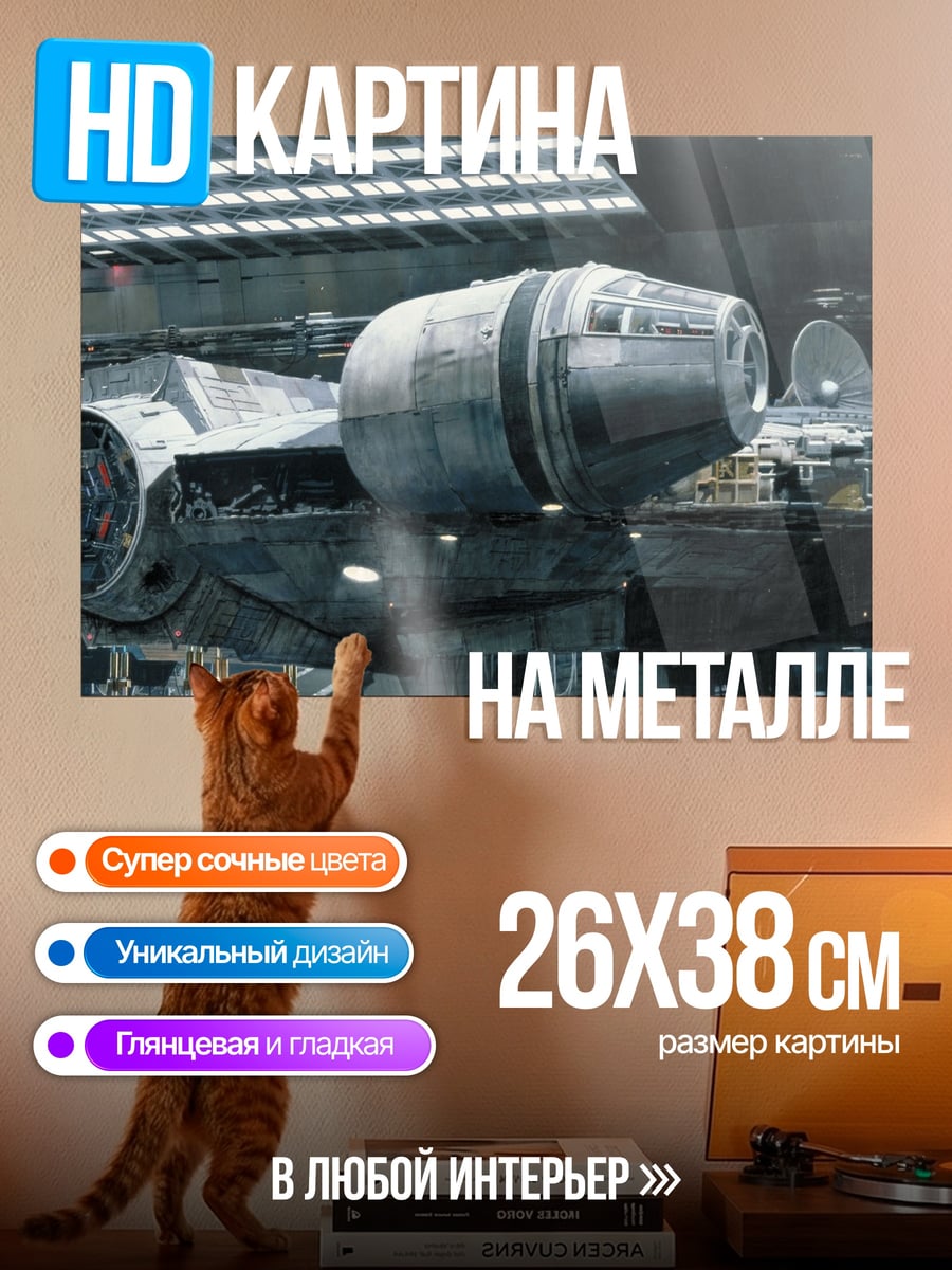 Картина на металле космический корабль Миллениум