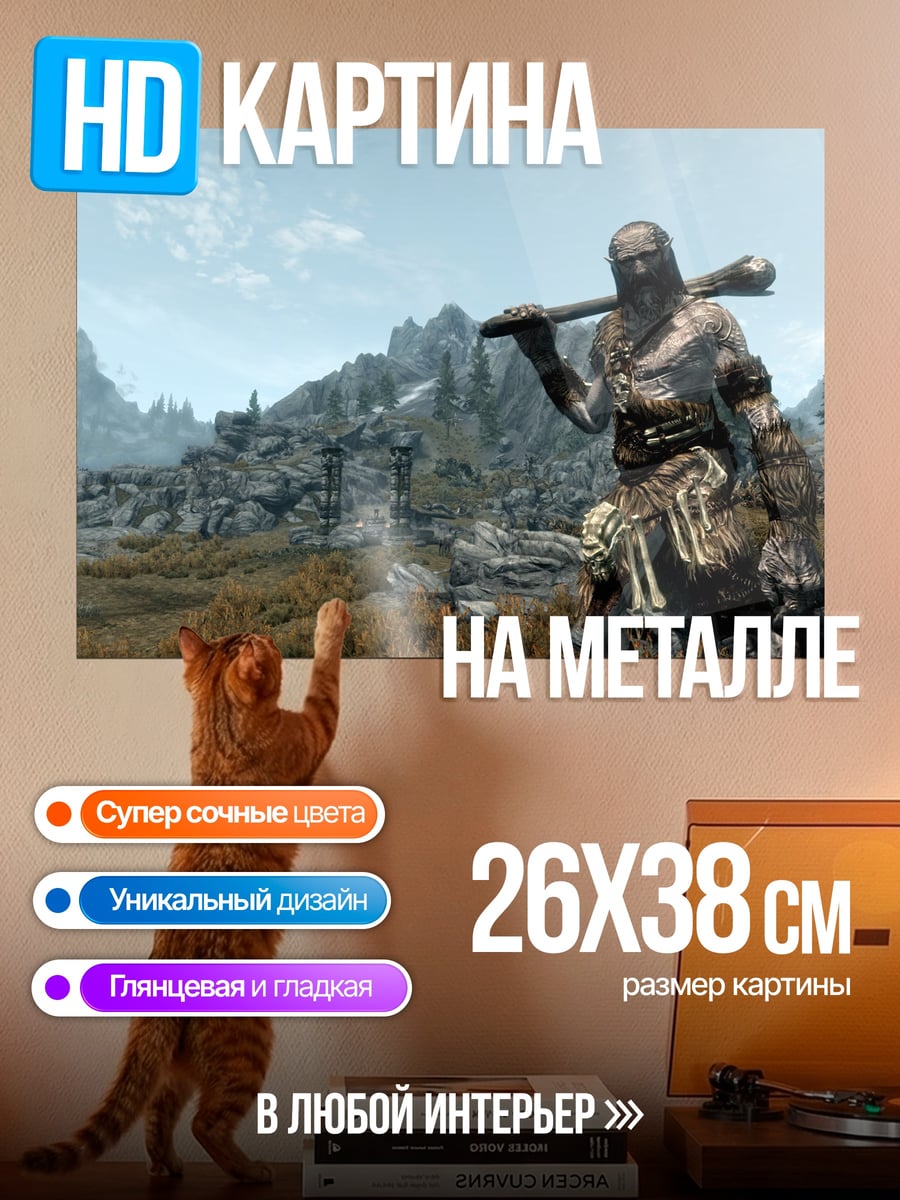Картина на металле Воин Скайрим