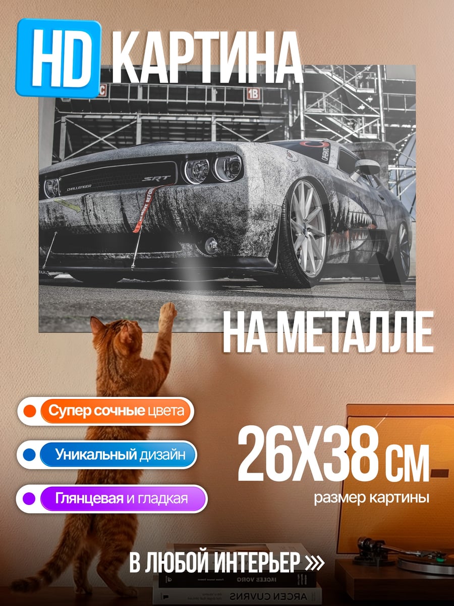 Картина на металле кастомный маслкар
