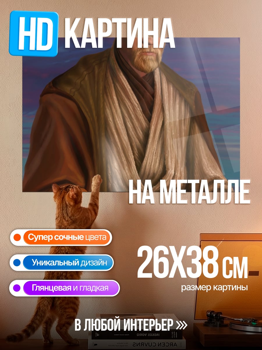 Картина на металле Джедай медитирует