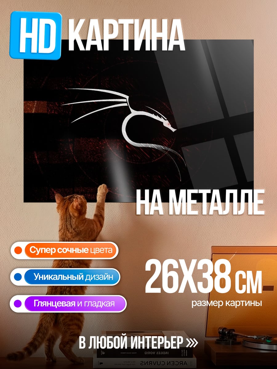 Картина на металле Логотип Kali Linux