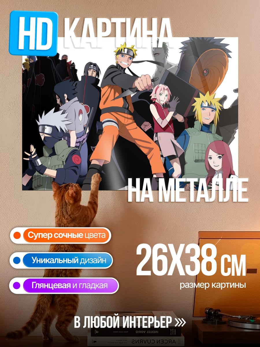 Картина на металле Персонажи Наруто