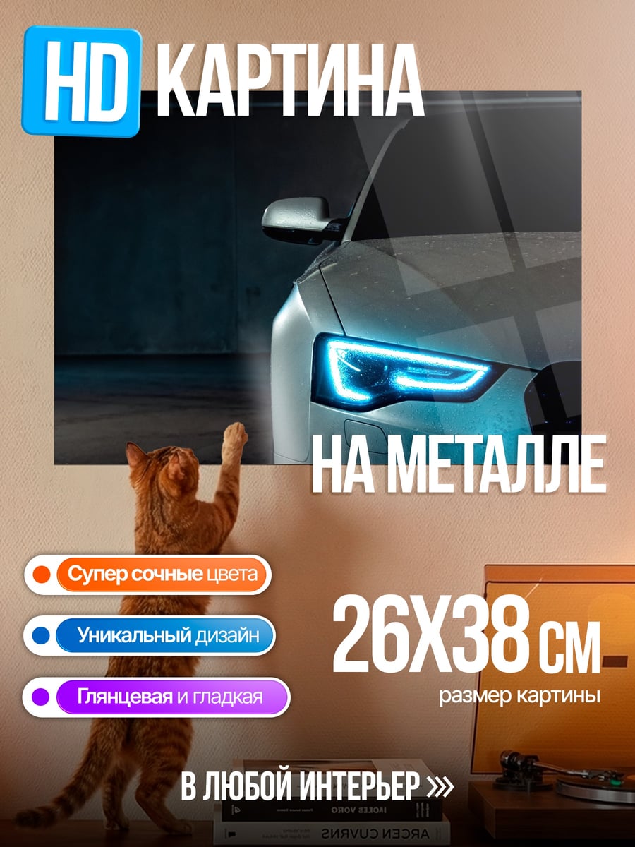 Картина на металле Передняя часть автомобиля