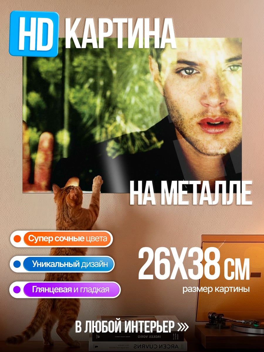 Картина на металле Мужчина сквозь стекло