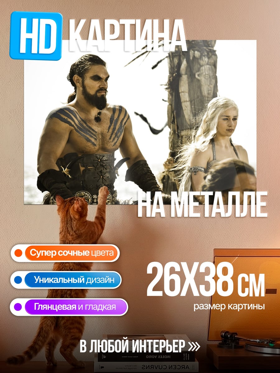 Картина на металле Кхалиси и Дрого