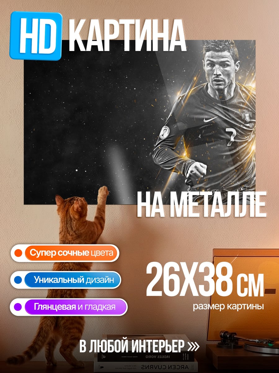 Картина на металле Криштиану Роналду футбол