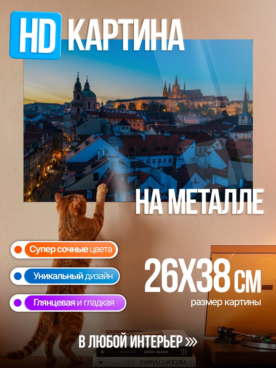 Картина на металле Пражский град