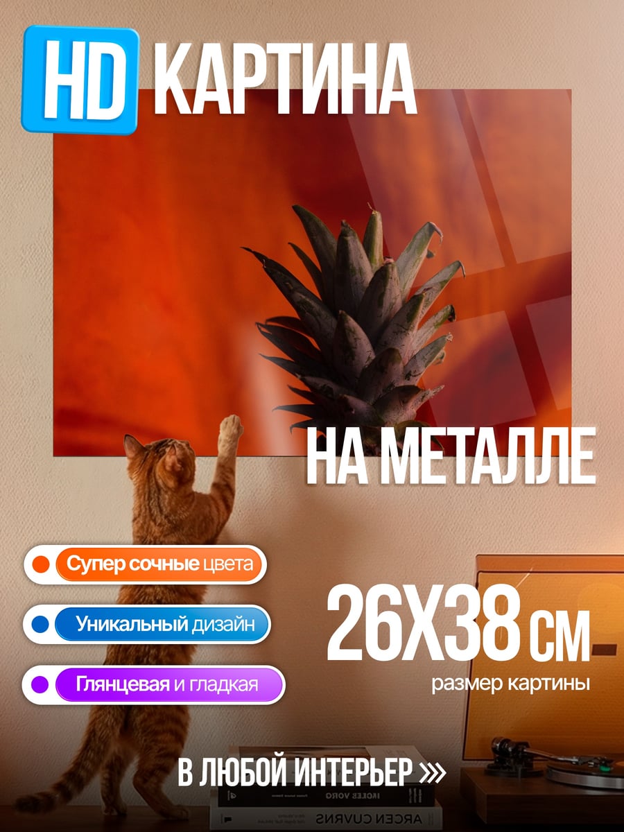 Картина на металле Два ананаса