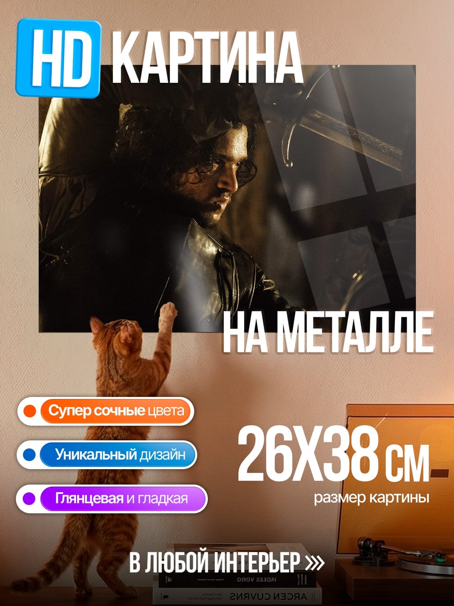 Картина на металле Джон Сноу битва