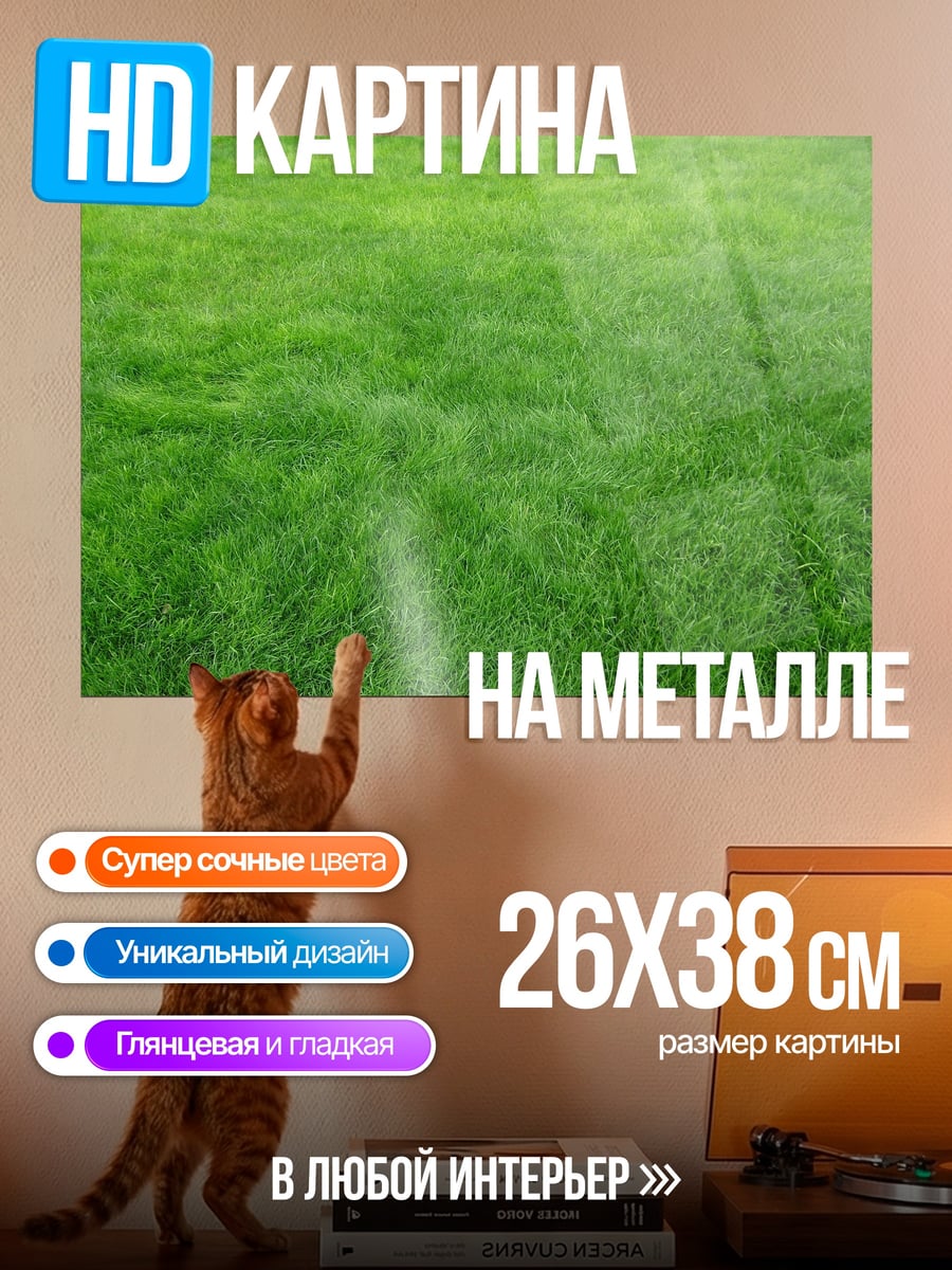 Картина на металле Зеленый луг