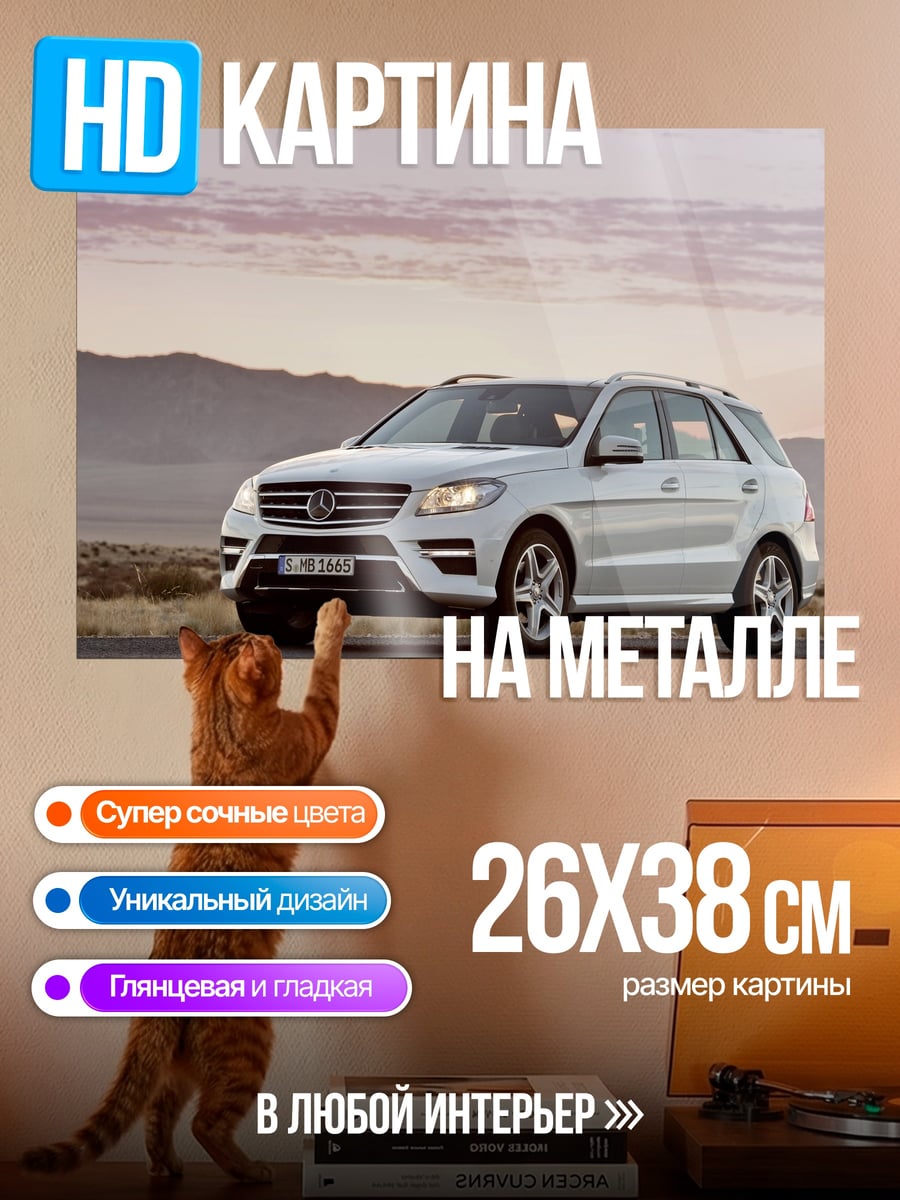 Картина на металле Белый внедорожник
