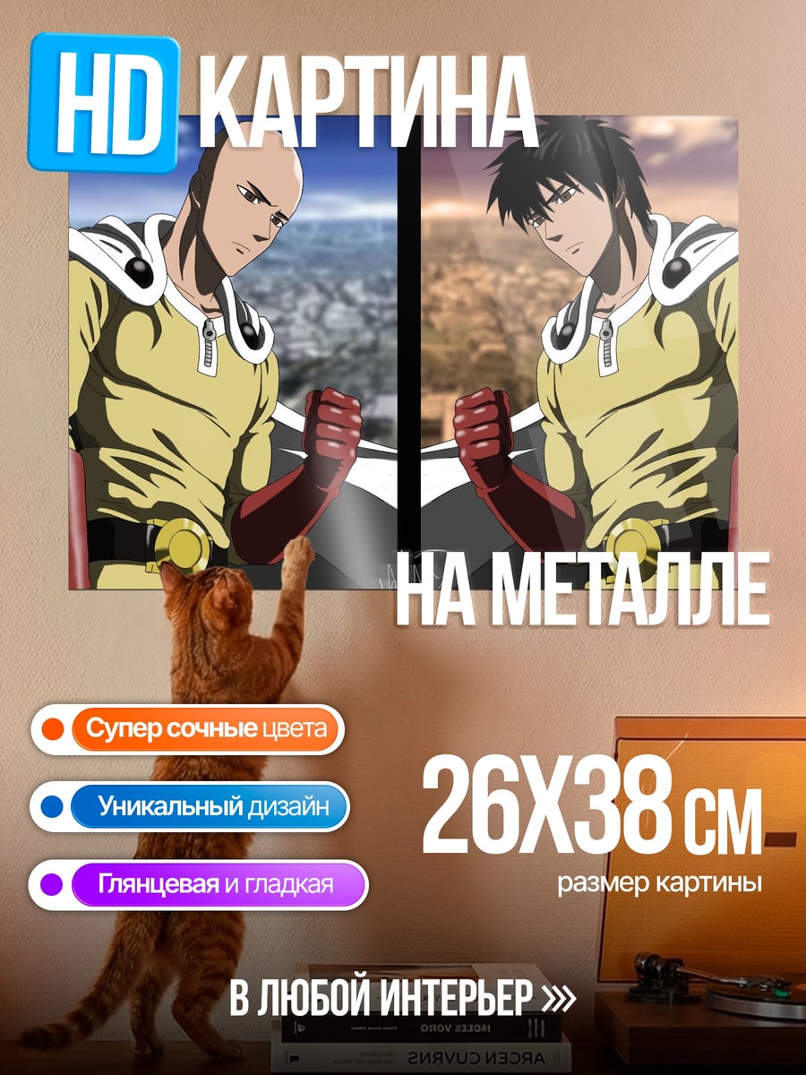 Картина на металле Два Сайтамы