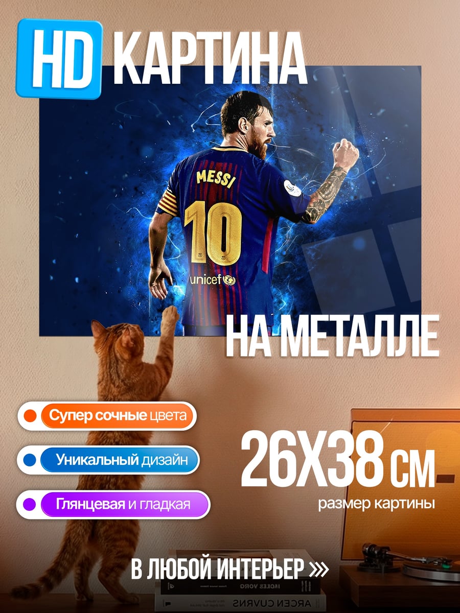 Картина на металле Месси номер десять