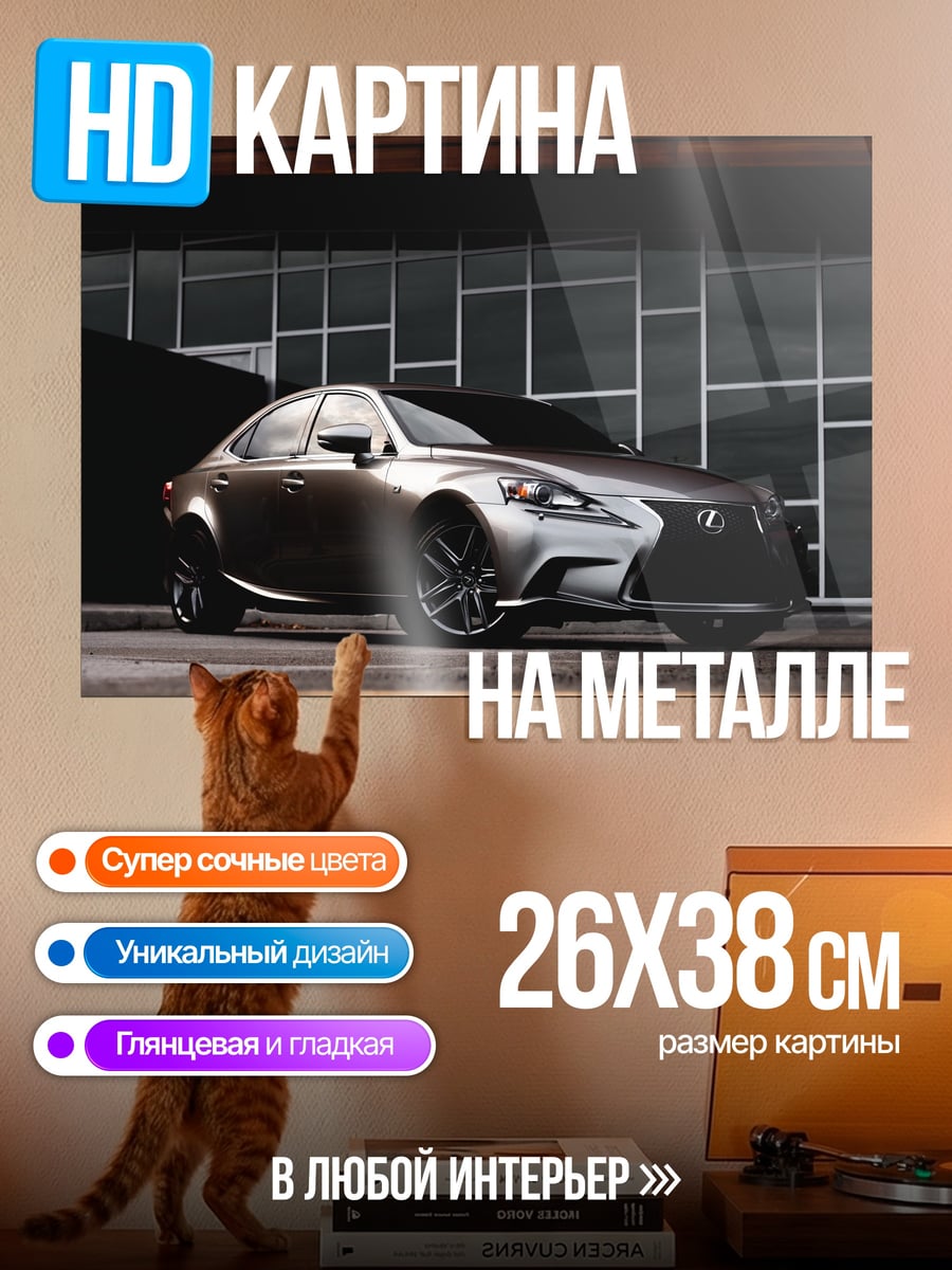 Картина на металле Серебристый спорткар