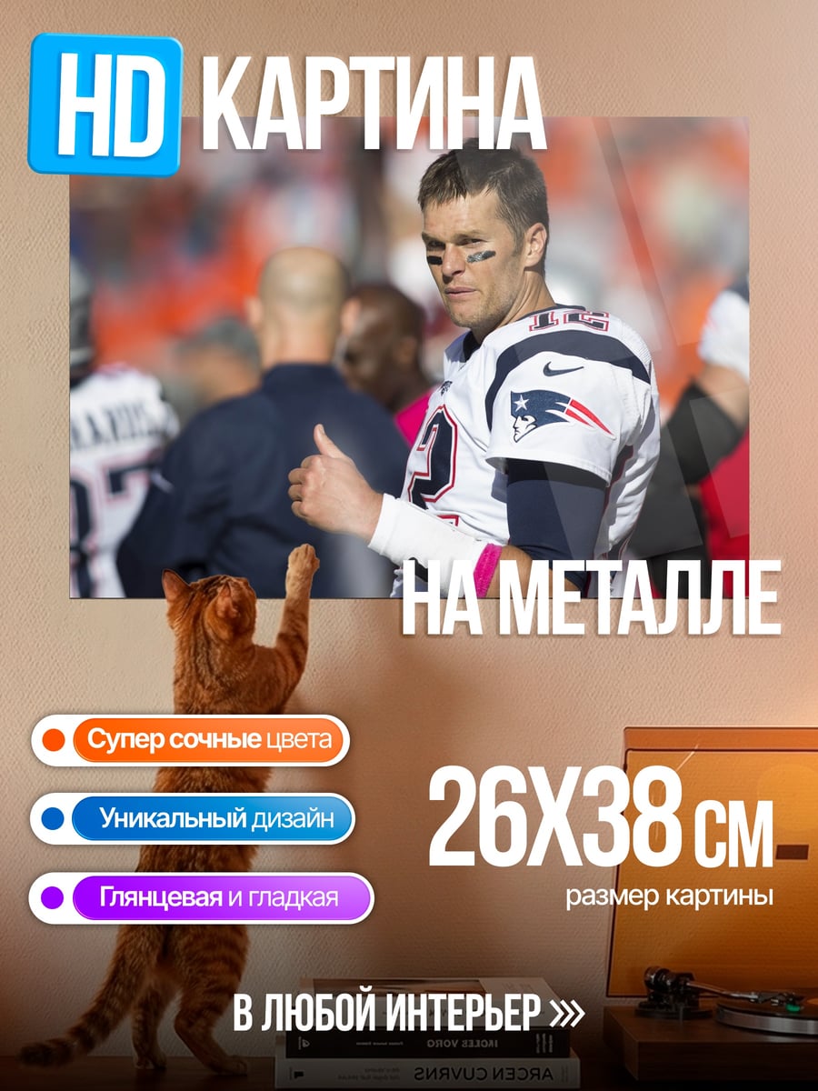 Картина на металле Том Брэди жест