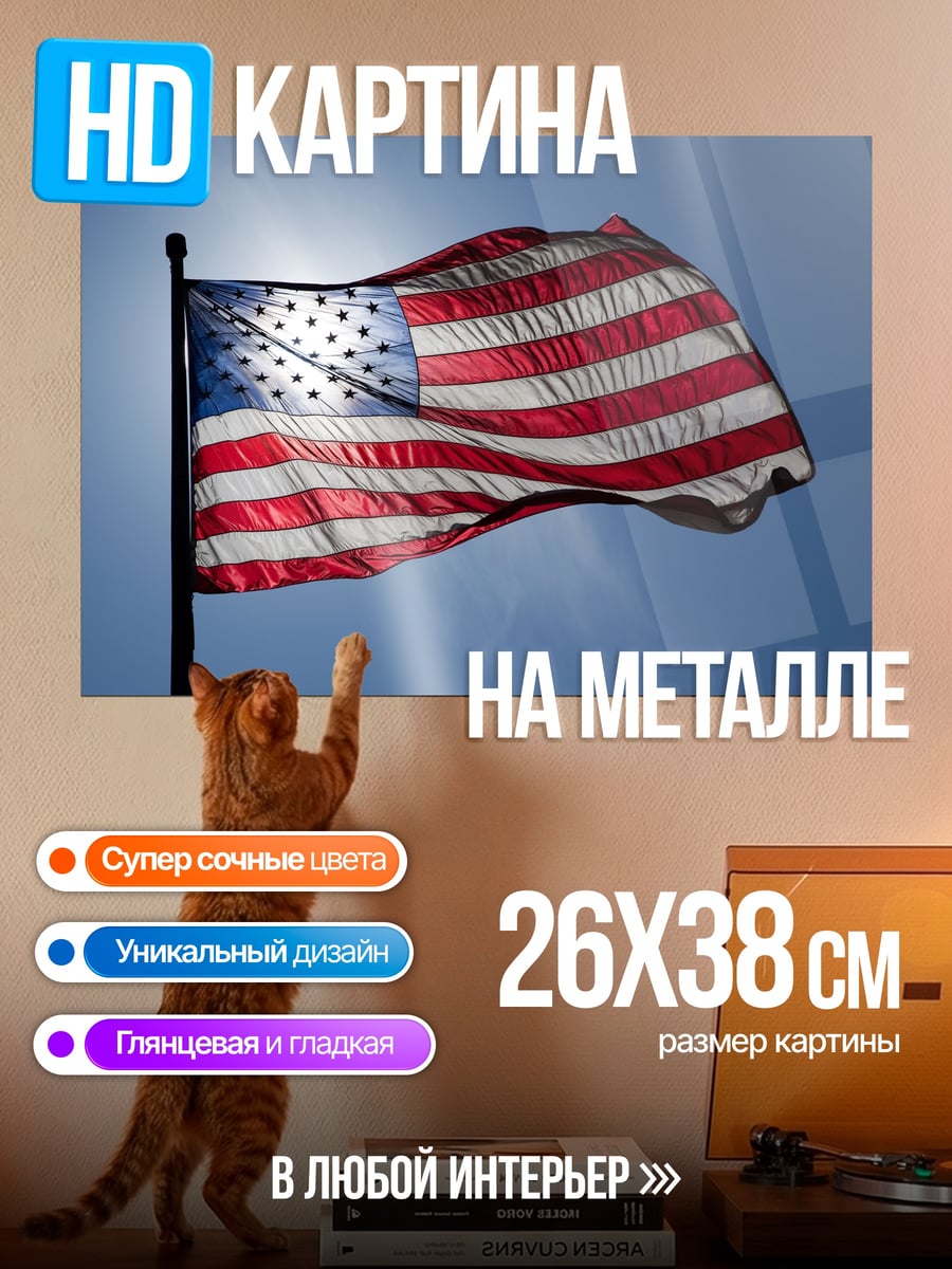 Картина на металле Американский флаг