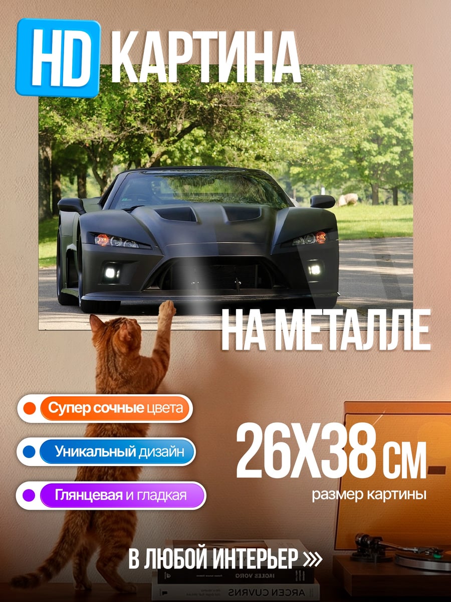 Картина на металле Спортивный автомобиль