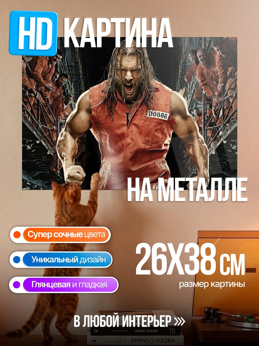 Картина на металле заключенный рестлер