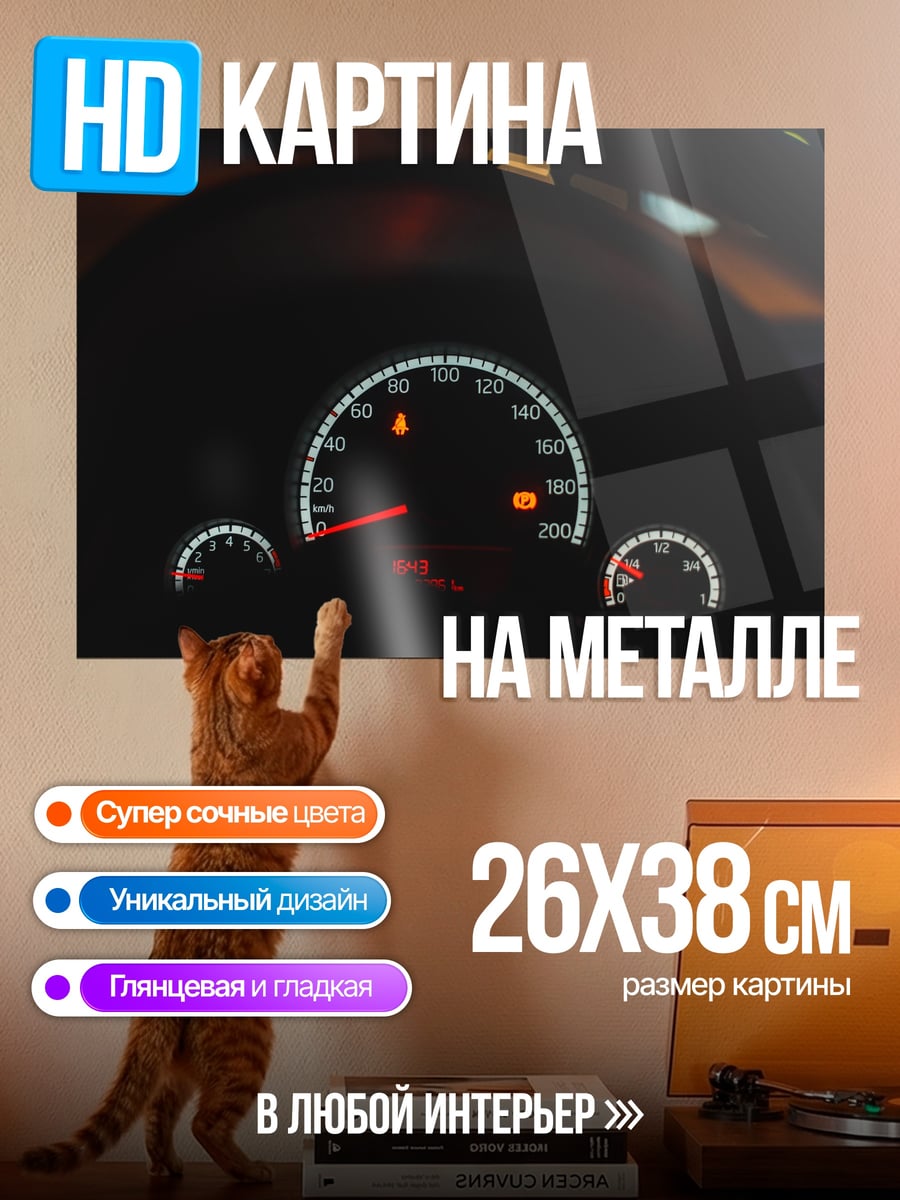 Картина на металле Приборная панель автомобиля