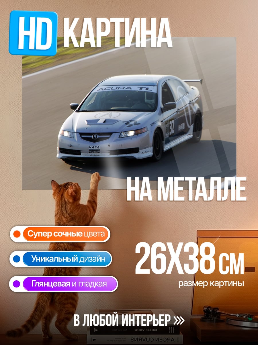 Картина на металле Гоночный автомобиль