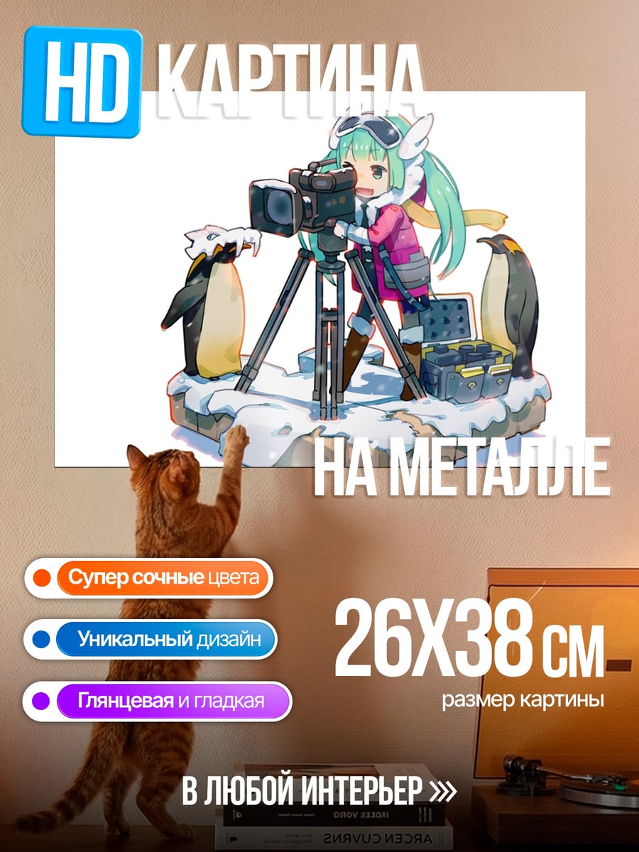 Картина на металле Аниме девушка с камерой