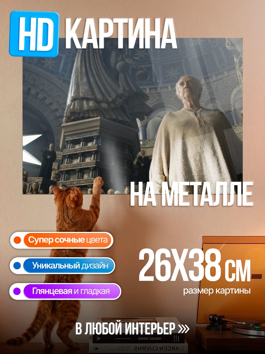Картина на металле Старец в зале