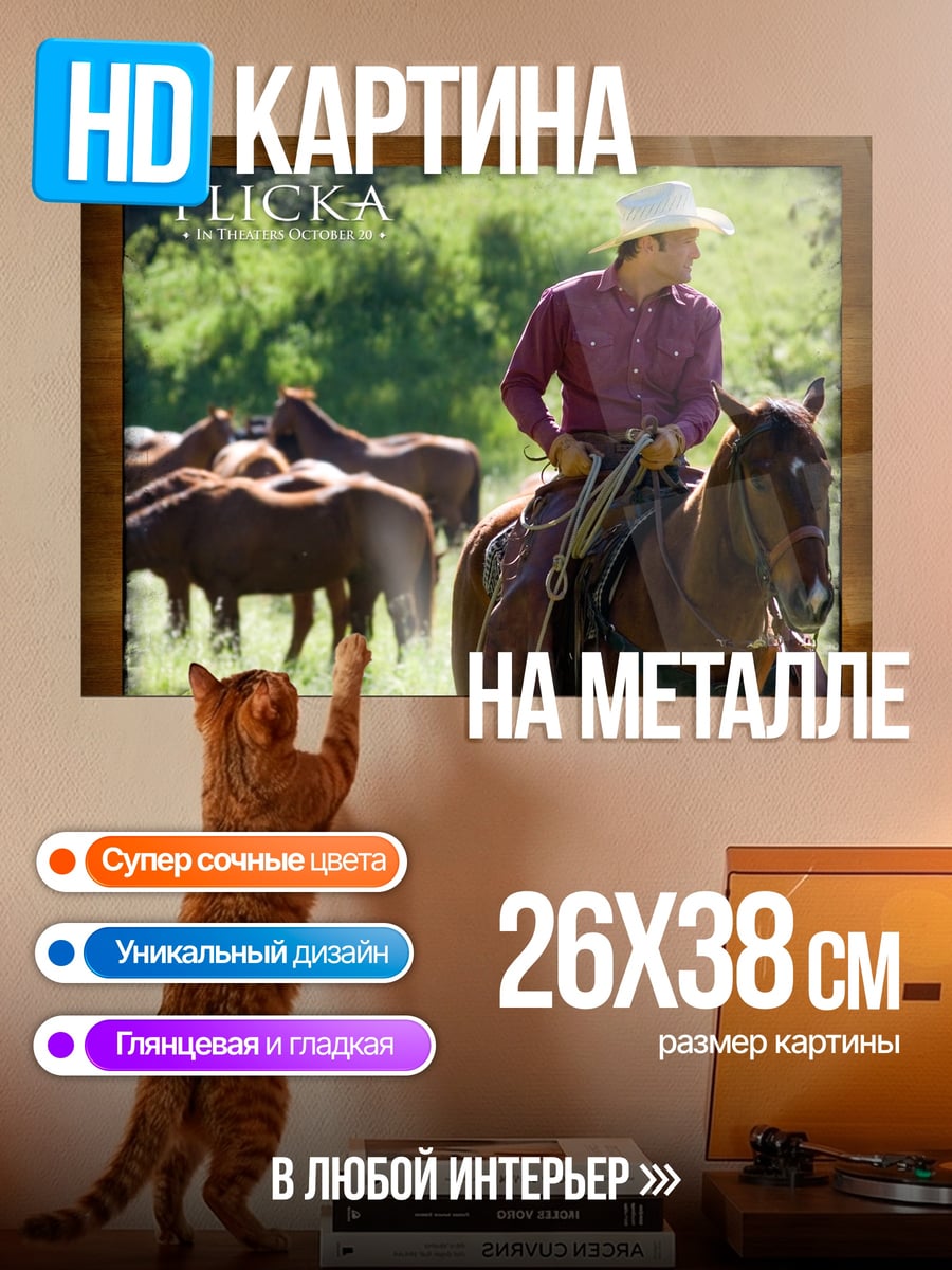 Картина на металле Ковбой на коне