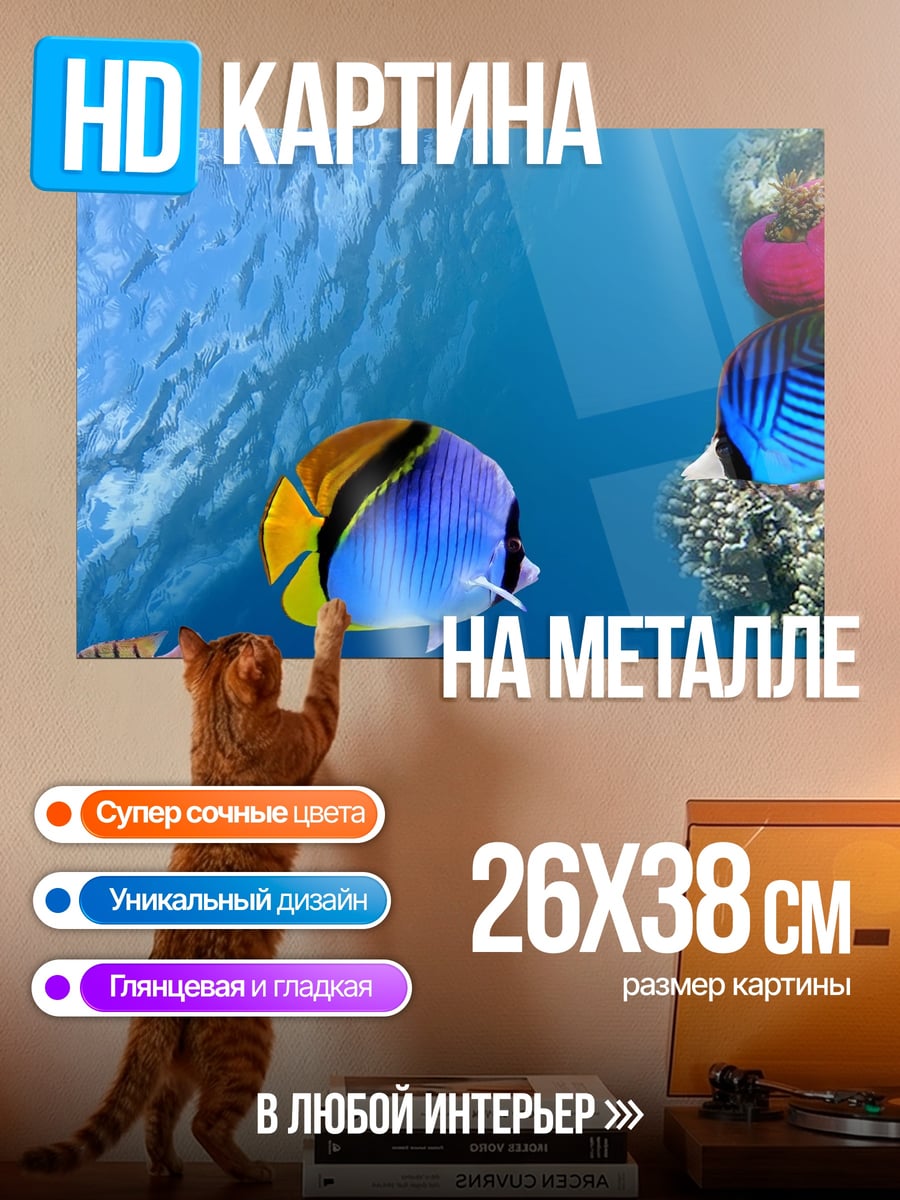 Картина на металле Подводный мир кораллы