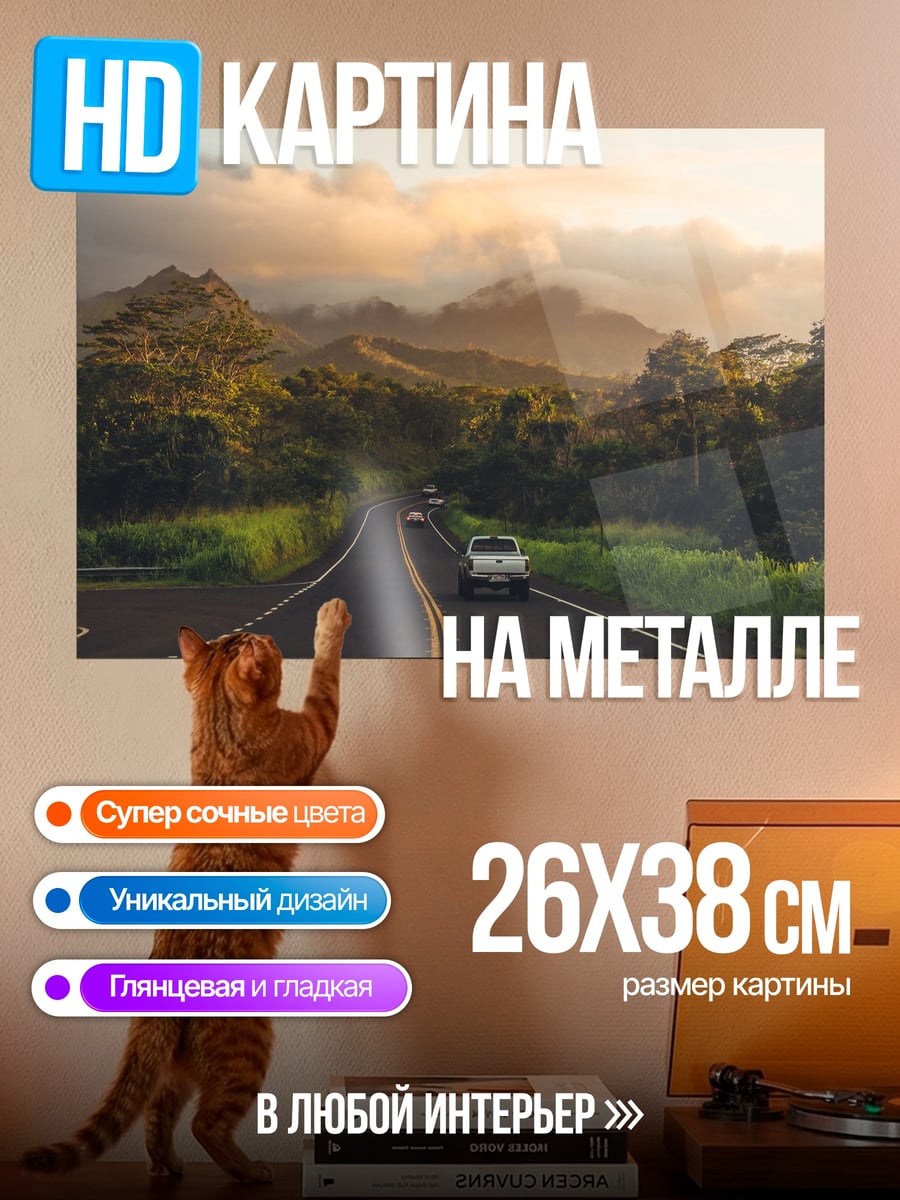 Картина на металле Дорога в горах