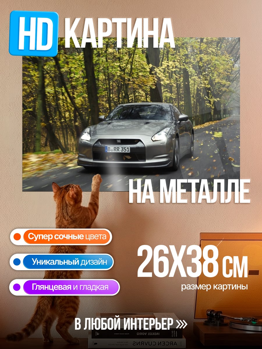 Картина на металле Nissan GT-R