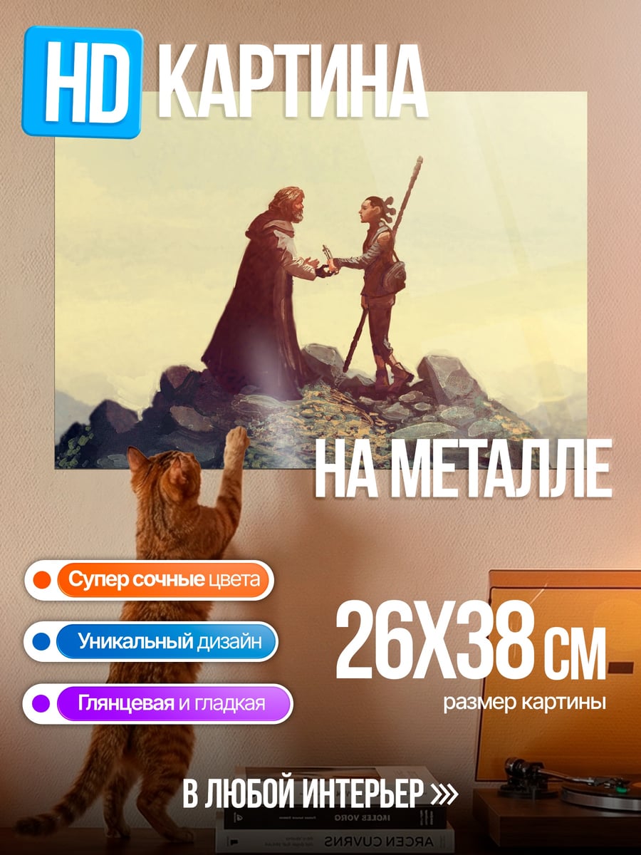 Картина на металле Встреча на вершине
